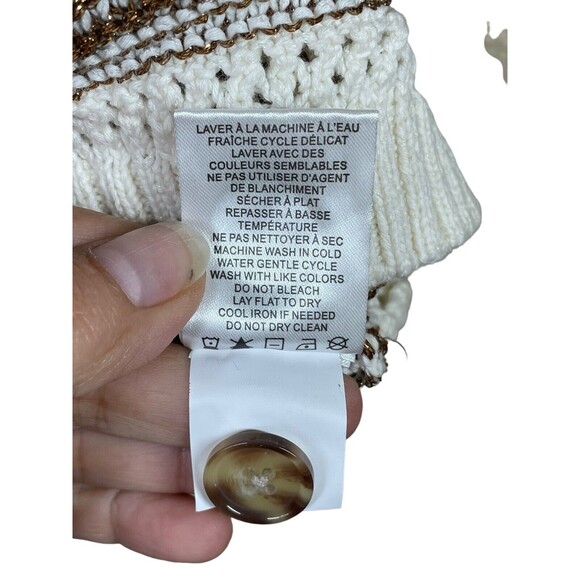 House of‎ Harlow 1960 Cardigan Womens Small Stripe Puff Sleeve Cropped Sweater - Picture 7 of 10